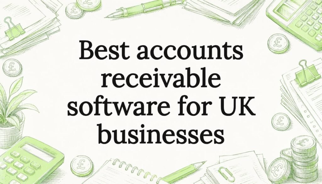 Decorative title card illustration for accounts receivable software