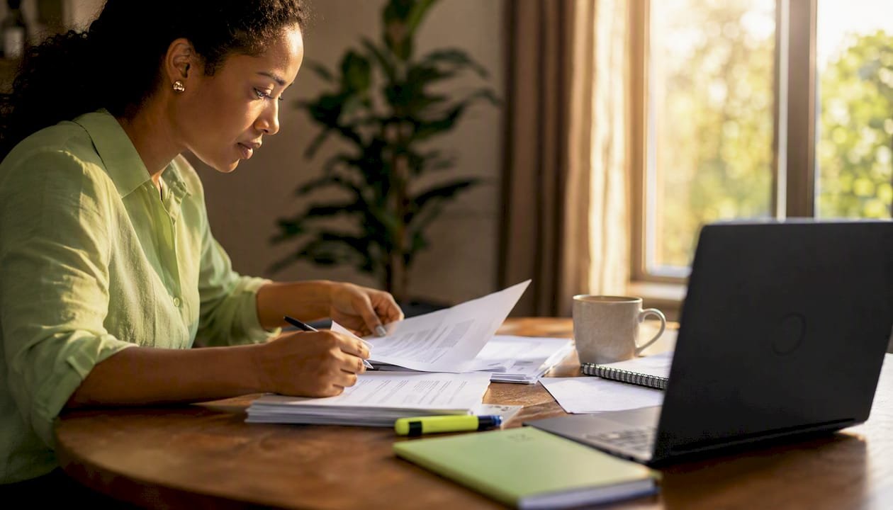 Hands preparing formal Letter Before Action documents